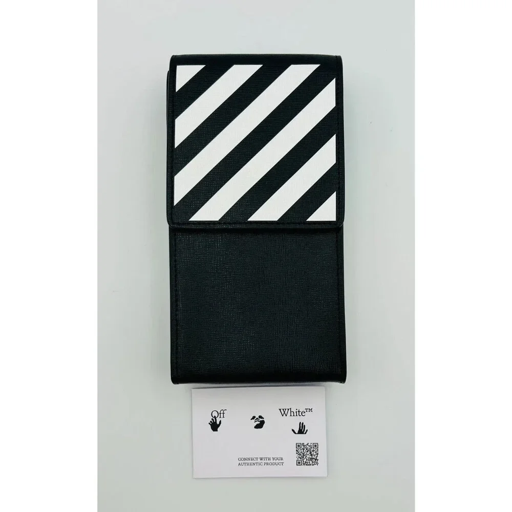 Off-White Binder Diagonal Stripe Print Phone Holder Men Black/White Lightweight